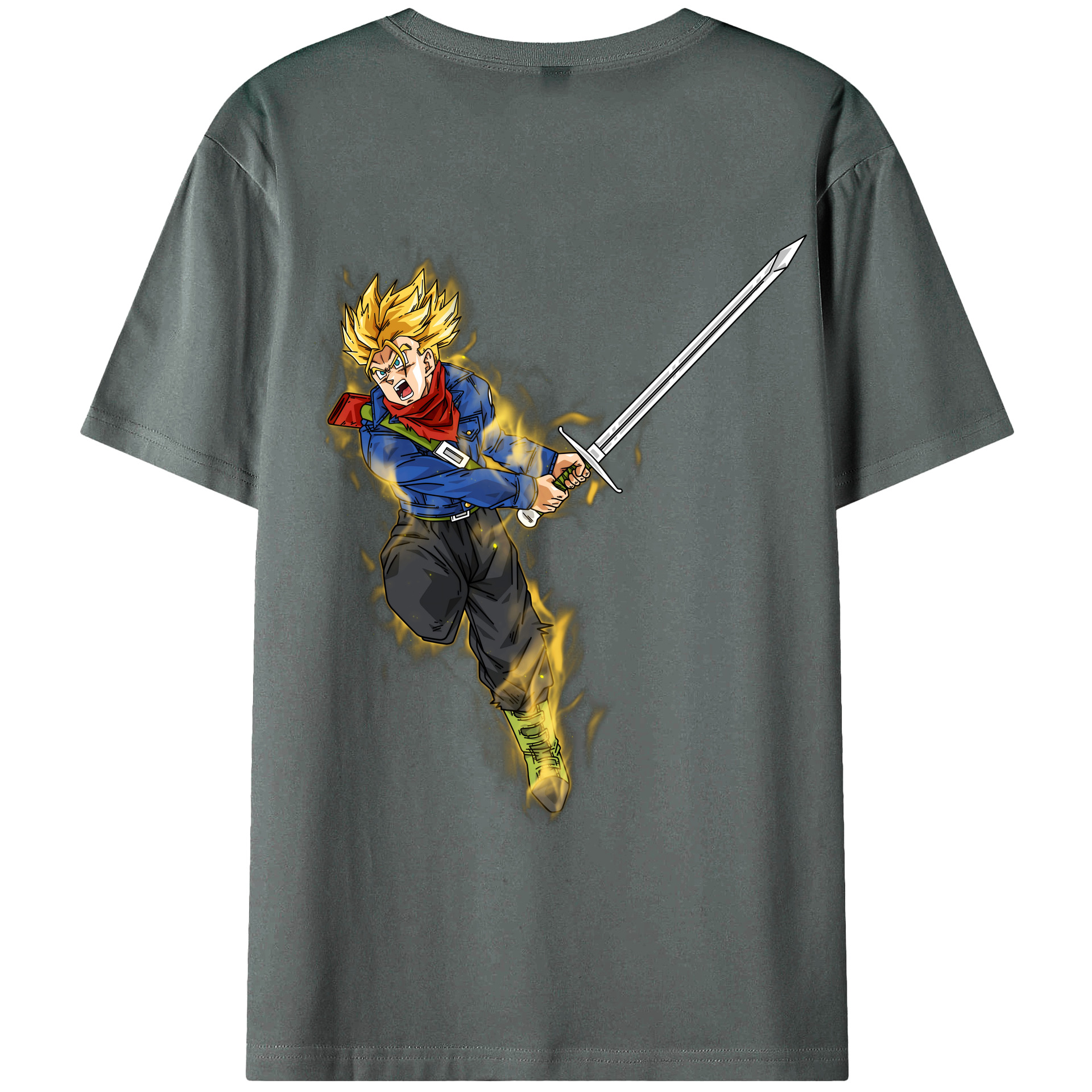 （画像用） 北斗の拳 Fist of the North Star 綿100％ メンズ半袖Tシャツ（バックプリント） 通気性